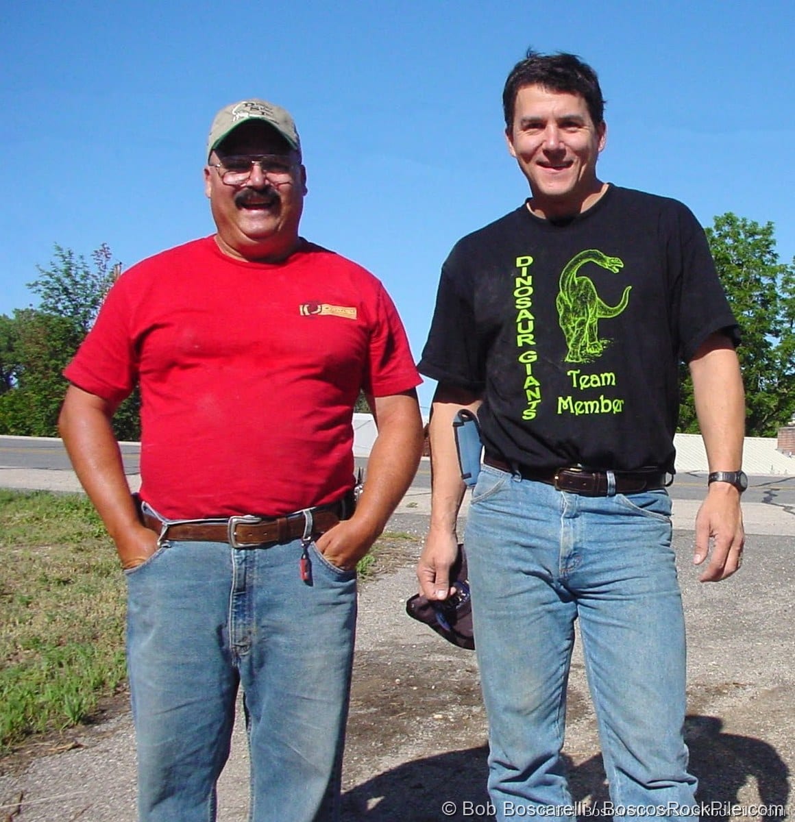Bob Boscarelli with paleontologist Paul Sereno at the Sarah Stegosaurus dig, Shell Wyoming, July 2004