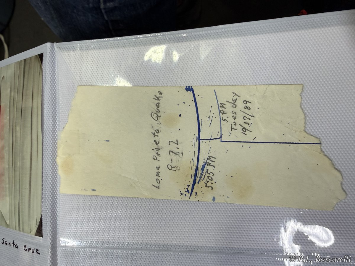 Original helicorder tape — the 1989 Loma Prieta earthquake (M6.9).