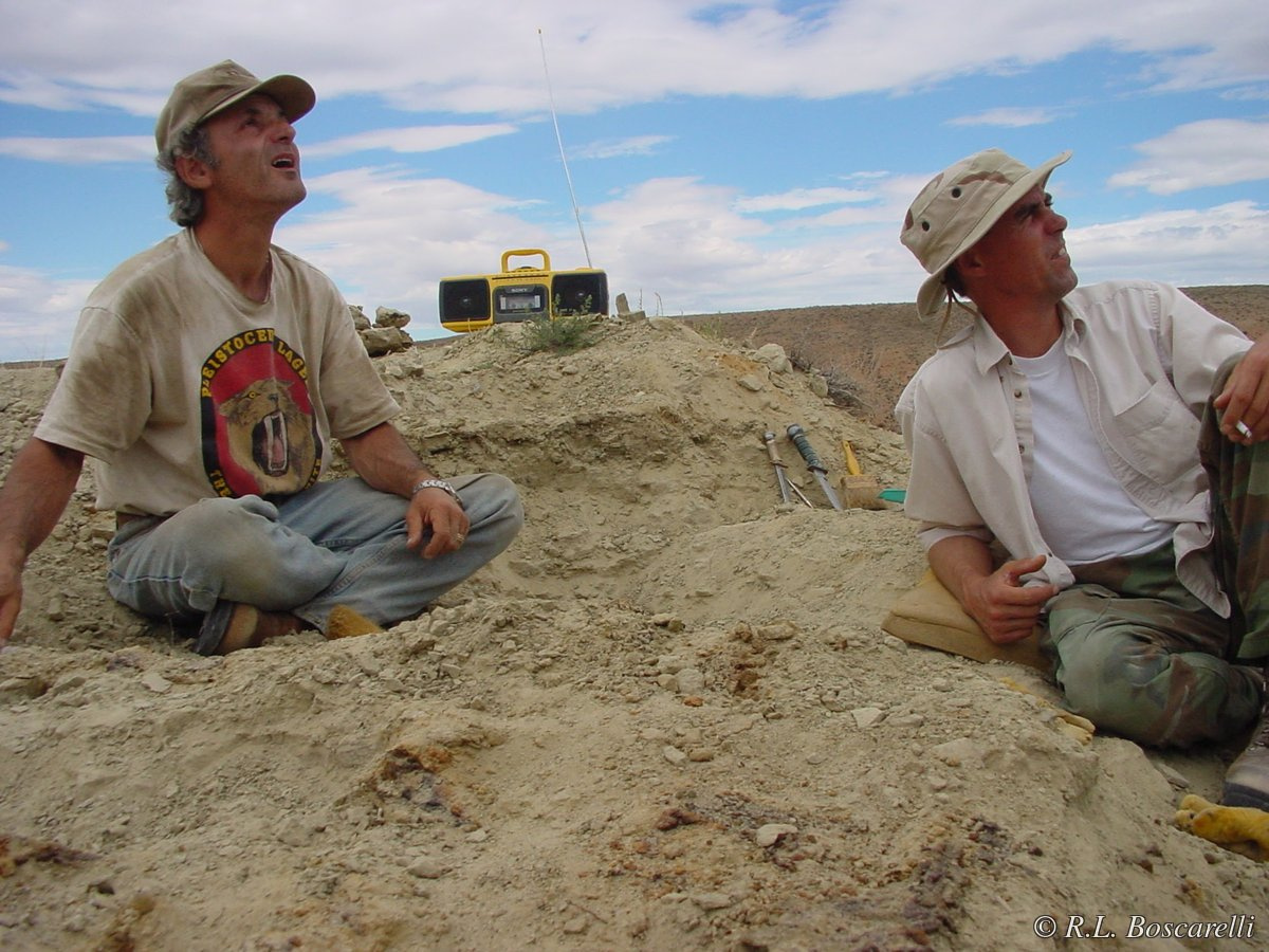 At the quarry — Bob Simon, Don Pfister, and Bosco.